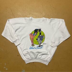 1987 Honkerz What a Beach! Graphic Crewneck Small